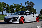 Acura NSX on a set of red HRE's