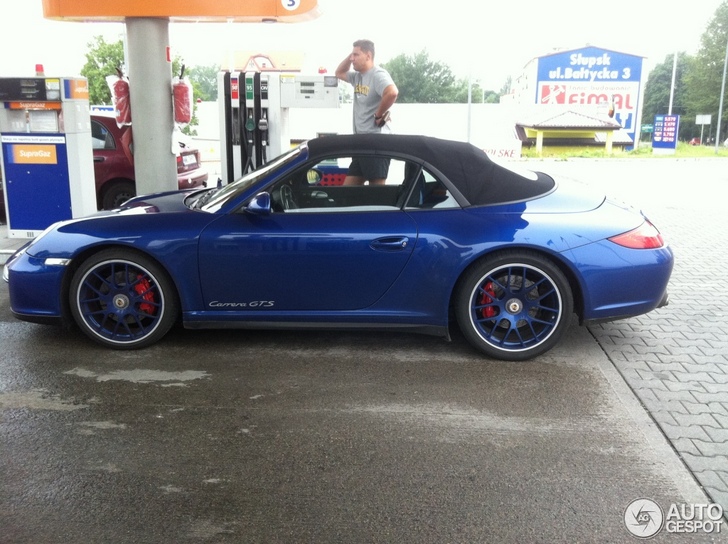 Beautiful dark blue Porsche 997 Carrera GTS Convertible spotted