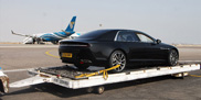 Aston Martin shows a pre production version of the Lagonda in Oman