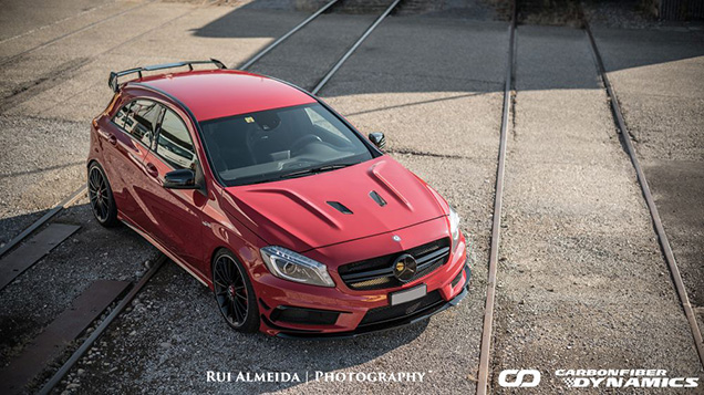 Mercedes-AMG A45 looking agressive with Boca Carbon hood