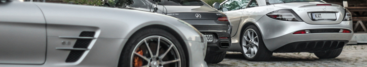 Combo: de drie generaties supercars van Mercedes-Benz