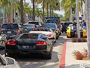 Exotic traffic jam on Rodeo Drive