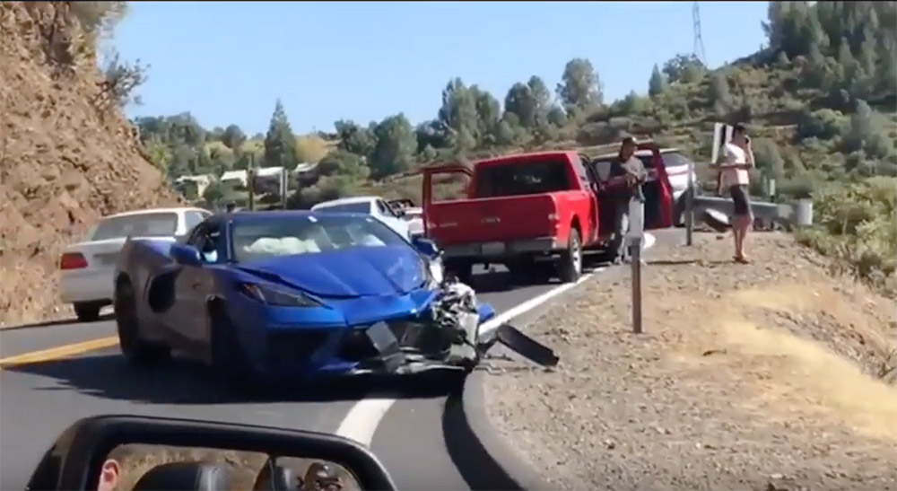 This is the first Chevrolet Corvette C8 that crashed
