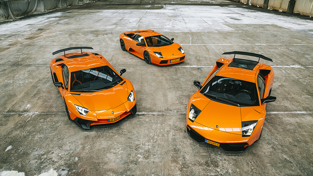 Lamborghini trio gewillig op de foto gezet