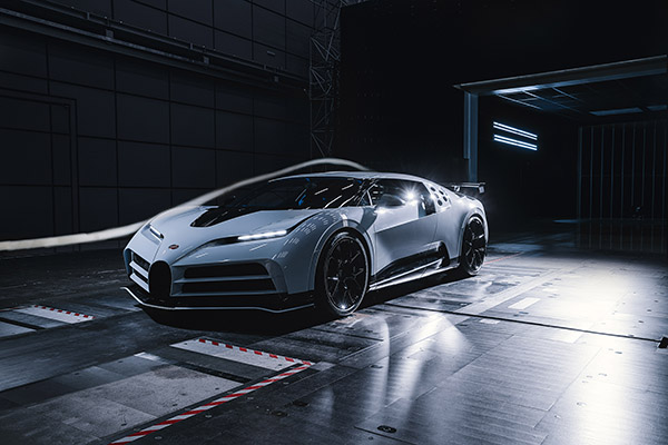 Bugatti Centodieci succesvol door windtunnel tests gekomen