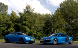 Photoshoot : une BMW M5 E60 et une Audi R8 V10 bleues