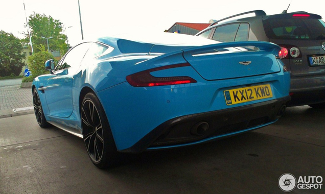 Stunning: bright blue Aston Martin Vanquish!