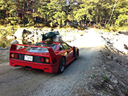 Owner goes out camping with his Ferrari F40