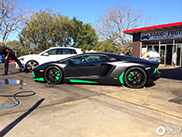 Green details give the Aventador LP700-4 a catchy look
