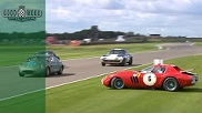 Pijnlijk: Ferrari 250 GTO/64 schuift in de bandenstapel op Goodwood
