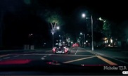 Pure fun: group of supercars driving through the city!