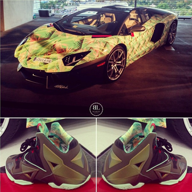 Lebron James' Lamborghini matcht met zijn schoenen! 