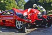 Ferrari F355 Berlinetta passes in a crash in Eersel