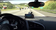 Movie: absurd race between Audi R8 V10 and bikes