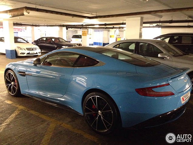 Aston Martin Vanquish brightens up a gray parking