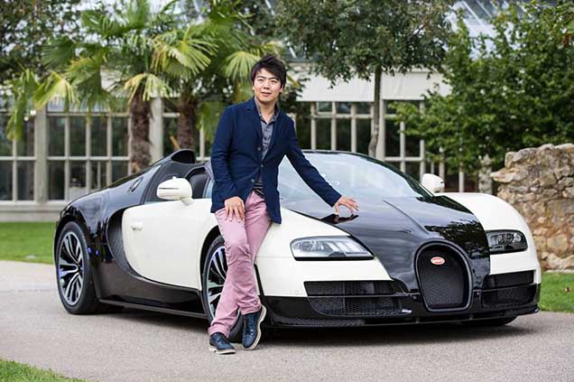 Concept pianist Lang Lang reden voor een nieuwe Bugatti