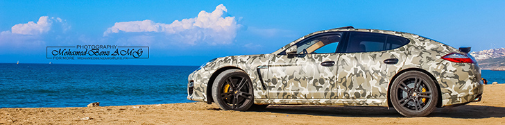 Photoshoot: Porsche Panamera Turbo S with an army wrap