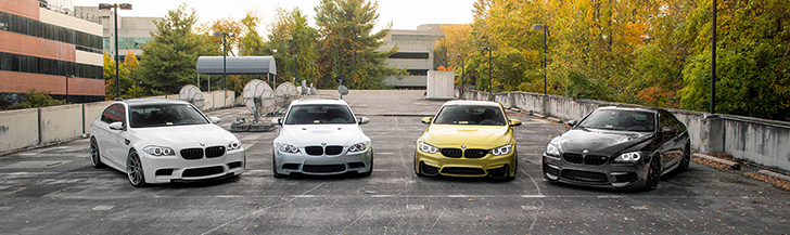 Photoshoot mit vier BMW M-Modellen