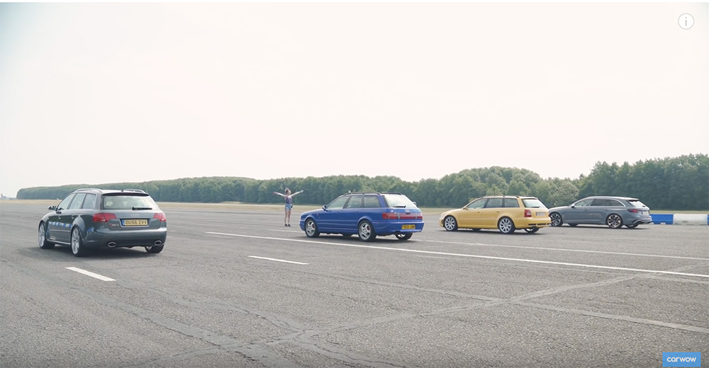 Filmpje: vier generaties Audi RS4 nemen het tegen elkaar op