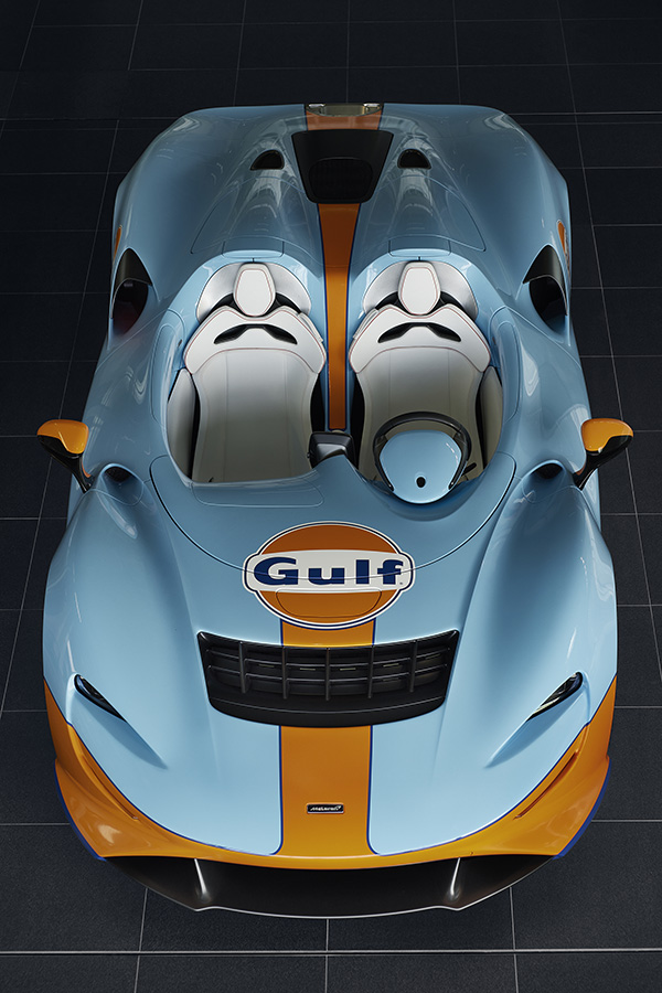 Global debut for McLaren Elva Gulf theme by MSO at Goodwood