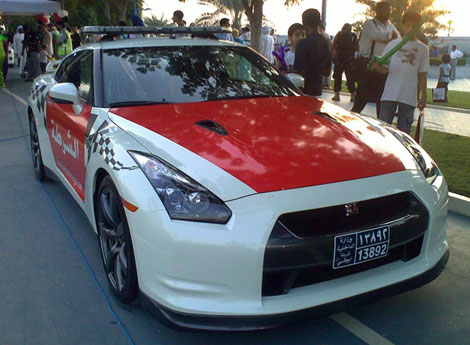 Nissan GT-R politieauto in Abu Dhabi