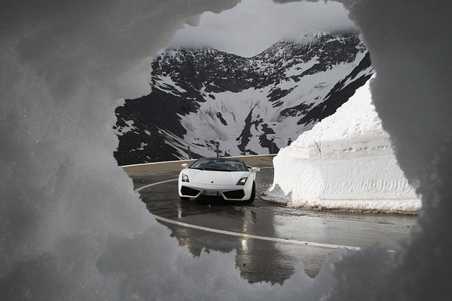 In de sneeuw spelen met een Lamborghini Gallardo LP560-4 Spyder