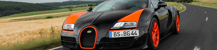 La Bugatti Veyron brille dans le paysage allemand