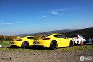 Almost identical Cayman GT4s visit the Nürburgring
