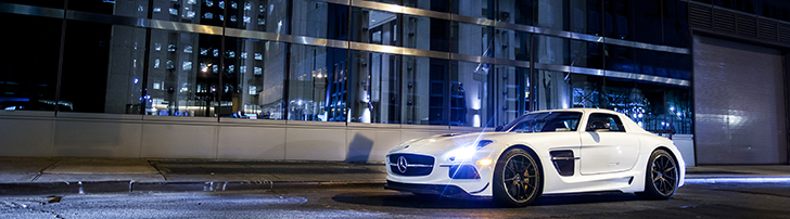 Mercedes-Benz SLS AMG Black Series in New York City at night