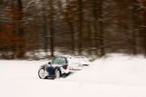 Winterpret in een BMW M5