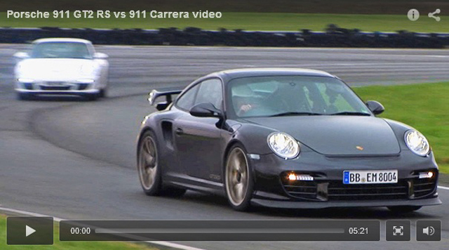 Filmpje: Porsche 997 GT2 RS vs. Porsche 997 Carrera S