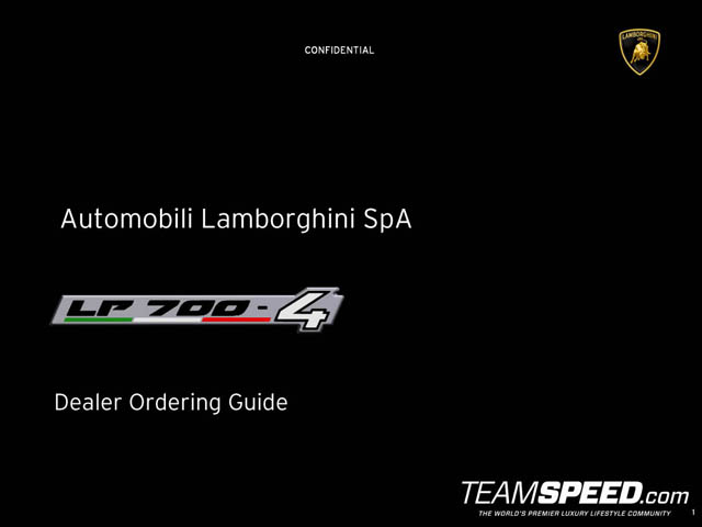 Gelekt: dealergids Lamborghini Aventador LP700-4