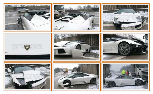 Lamborghini Murcielago Roadster crasht in Duitsland