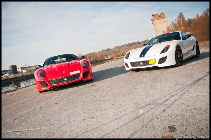 Gladiatoren vastgelegd, fotoshoot Ferrari's 599 GTO