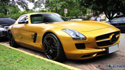 Gespot in Brazilië: Mercedes-Benz SLS AMG Desert Gold 