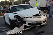 Porsche GT3 RS crasht in Dubai 