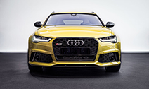 Audi RS6 Avant in de kleur Austin Yellow is hot