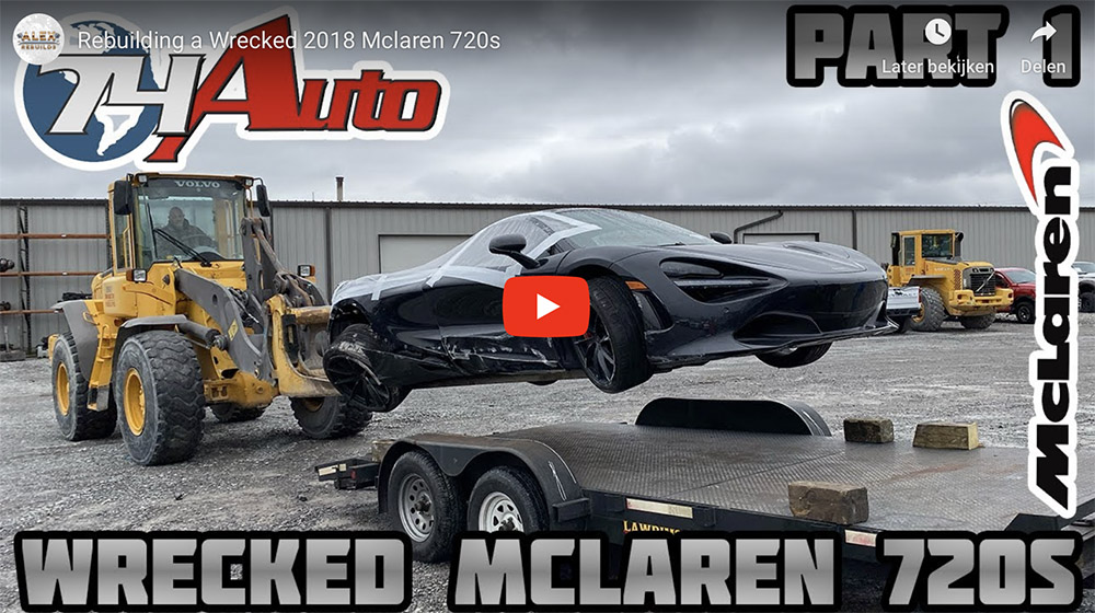 Filmpje: McLaren 720S met schade wordt opnieuw opgebouwd