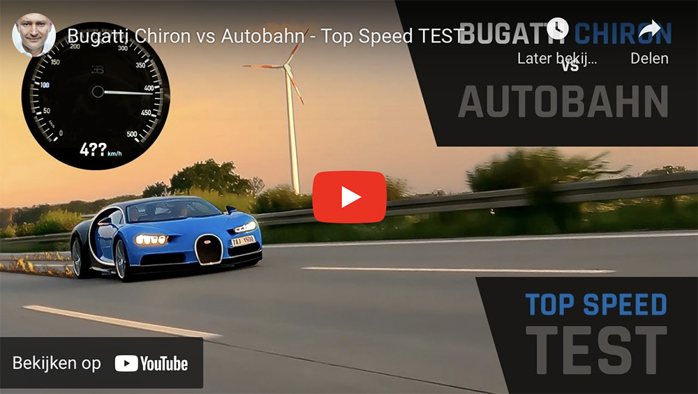 Bugatti Chiron vlamt met meer dan 400 km/u over autobahn
